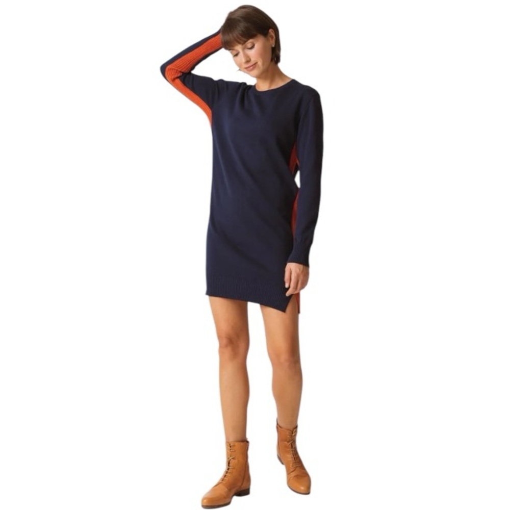 NWT SKFK Domeka Navy Organic Cotton Knit Mini Sweater Dress Size 2